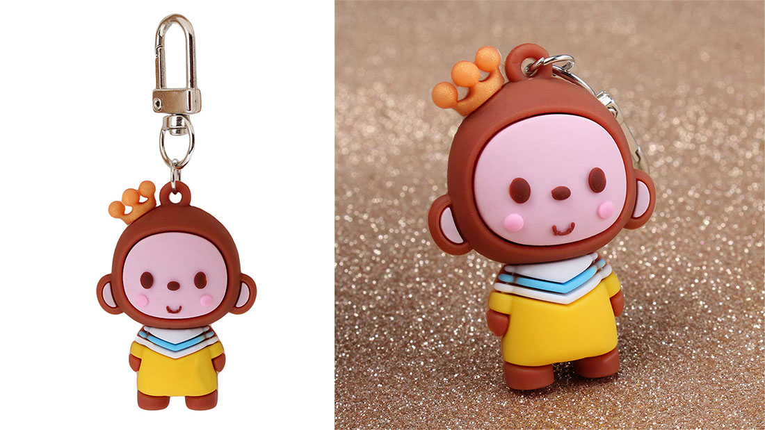 cartoon cute monkey rubber bracelet keychain corporate promotional merchandise