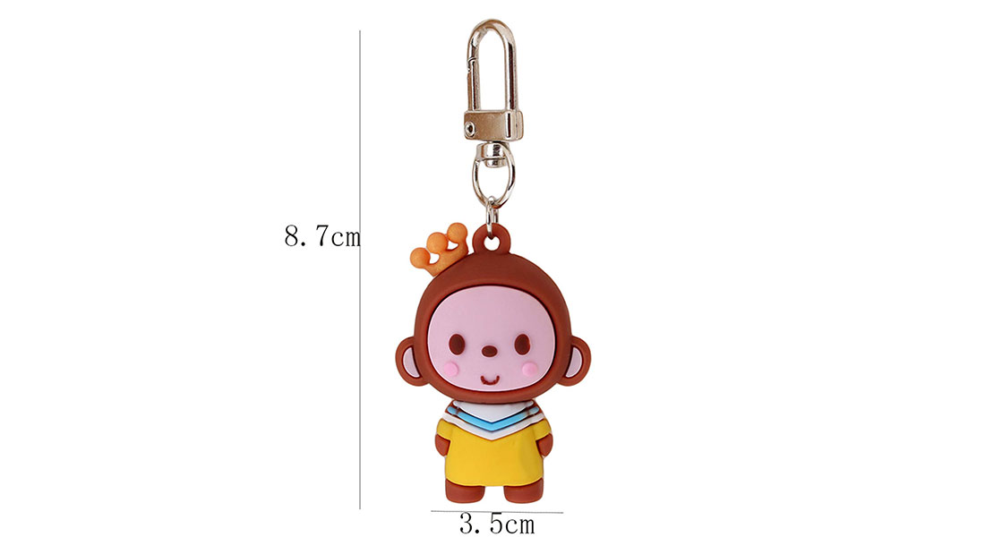 cartoon cute monkey rubber wrist keychain promotional gifts with logo