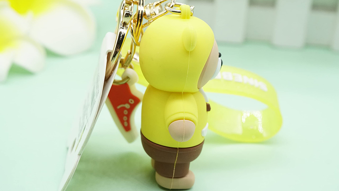 cool yellow sine bear rubber keyring personalized items for business