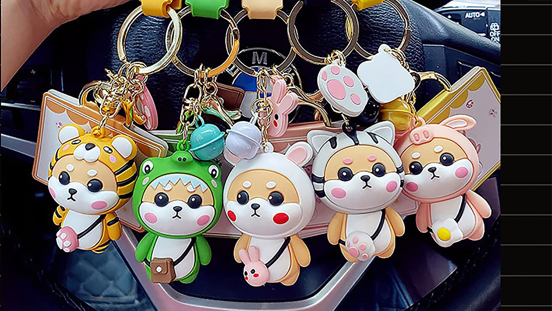cute corgi pendant personalised rubber keychain bracelet ladies gift items for marriage