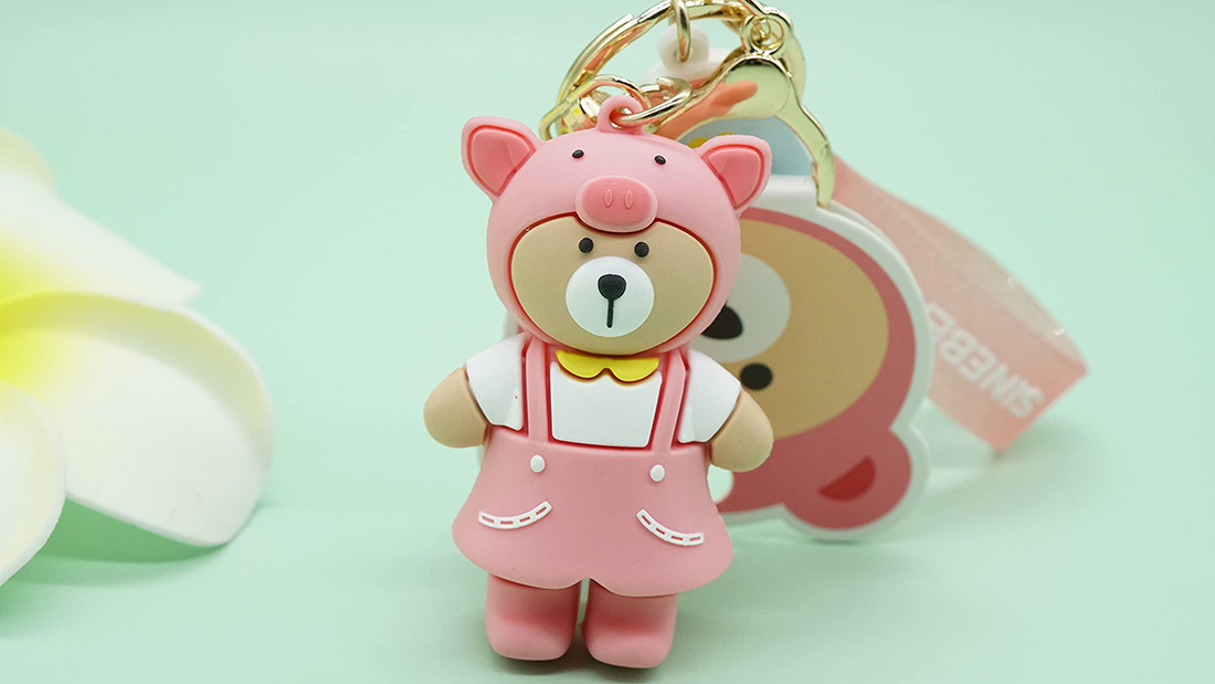 pink sinebear soft pvc keychain best giveaway items
