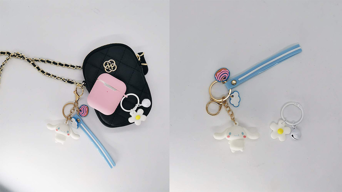 rubber keychain ring Sanrio Kawaii Cinnamoroll creative promotional gift
