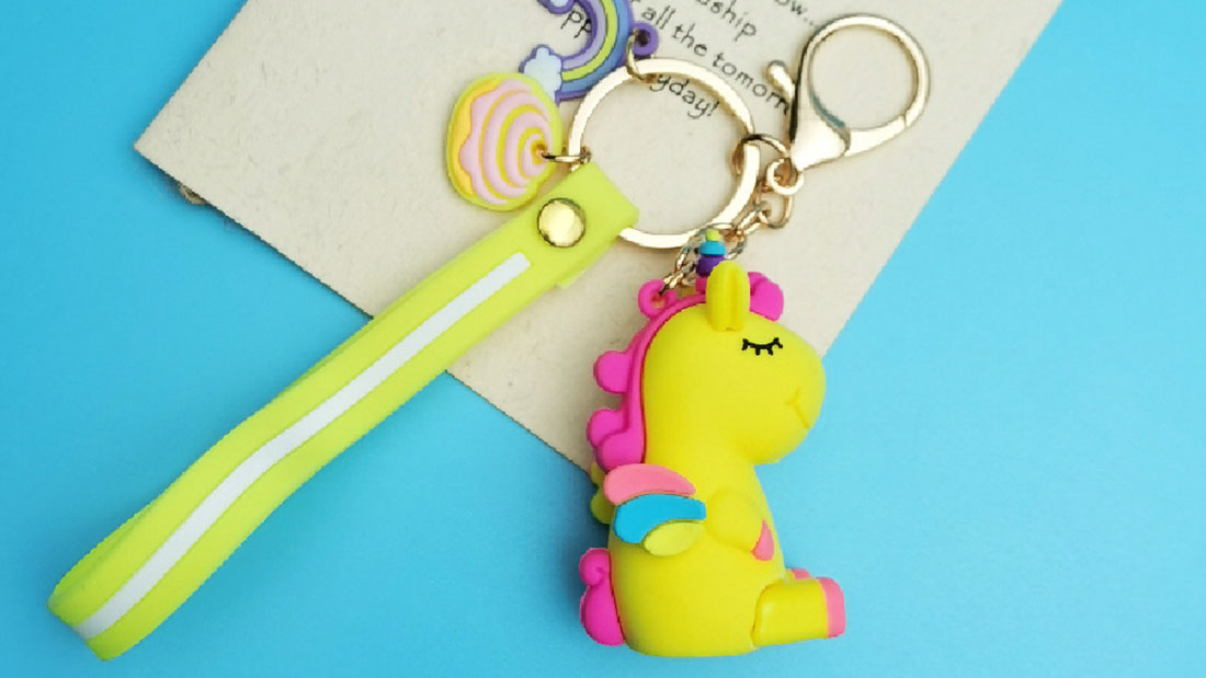 wholesale a series of rubber custom keychain Cute Cartoon