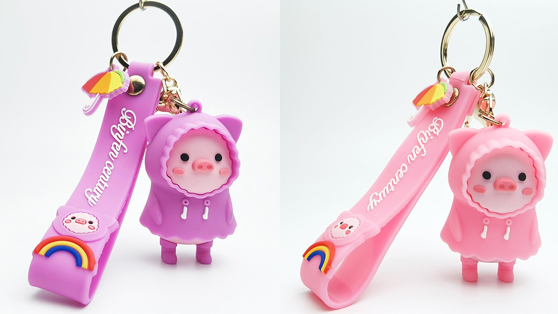 wholesale pvc car key rings promo gifts for daddy keyring