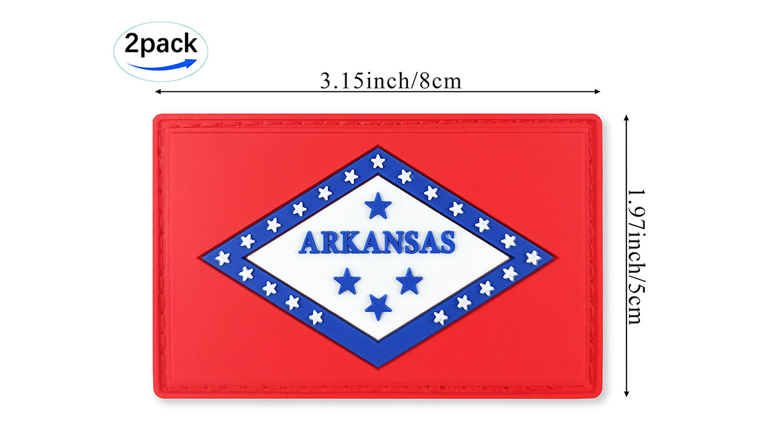 USA state flag Arkansas custom pvc patch no minimum size giftware wholesale
