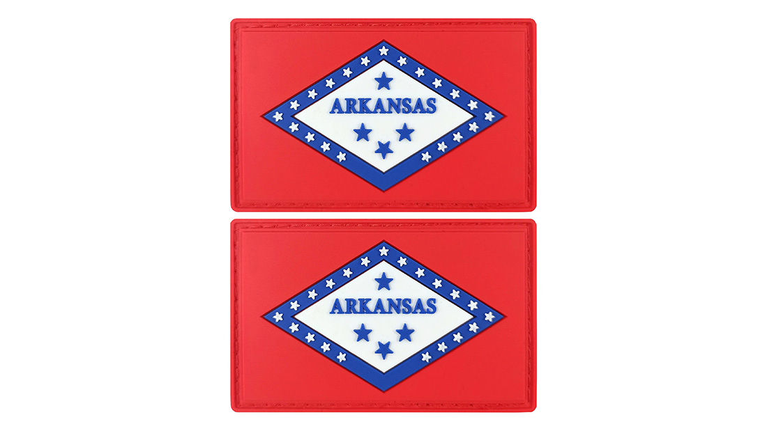 USA state flag Arkansas custom pvc patches no minimum order gift supplies wholesale