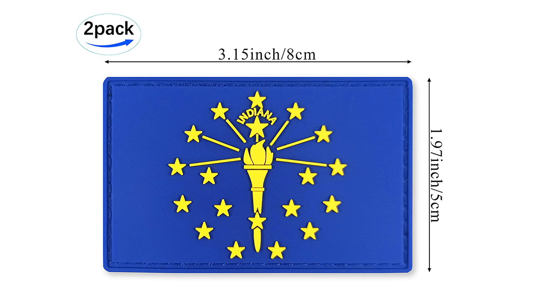 USA state flag Indiana size custom patch rubber giftware near me