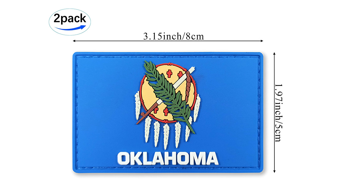 USA state flag Oklahoma size custom rubber logo patches lifestyles giftware