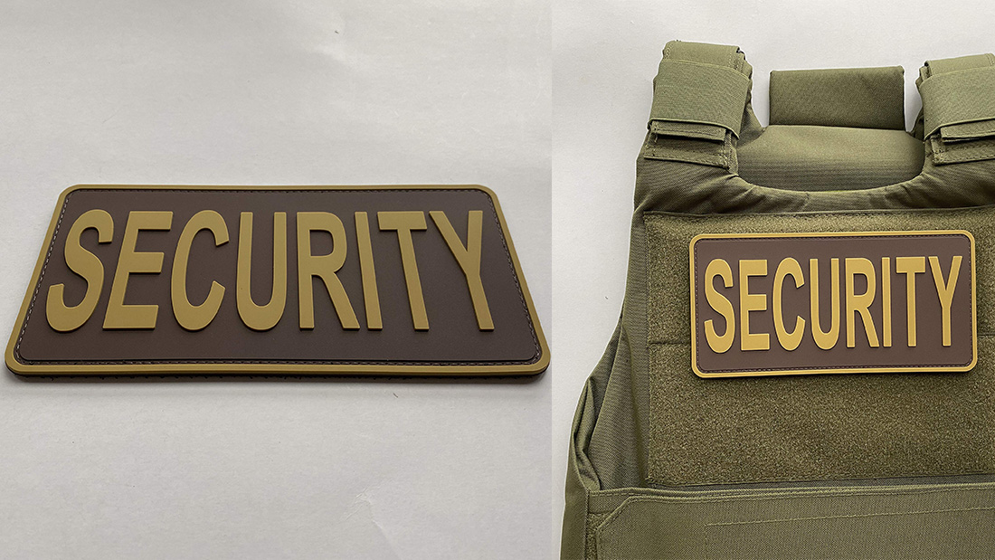 brown security funny pvc patches for backpack Badges promotional ornaments