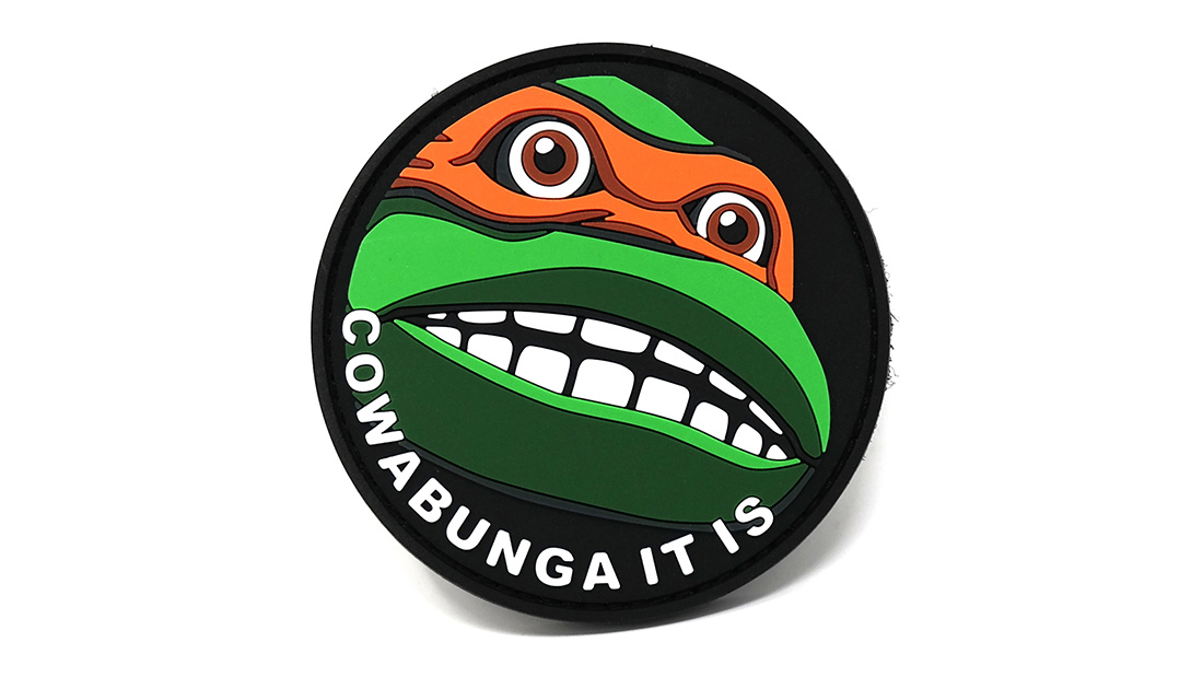 funny Cowabunga cheap custom velcro patches promotional gift sets