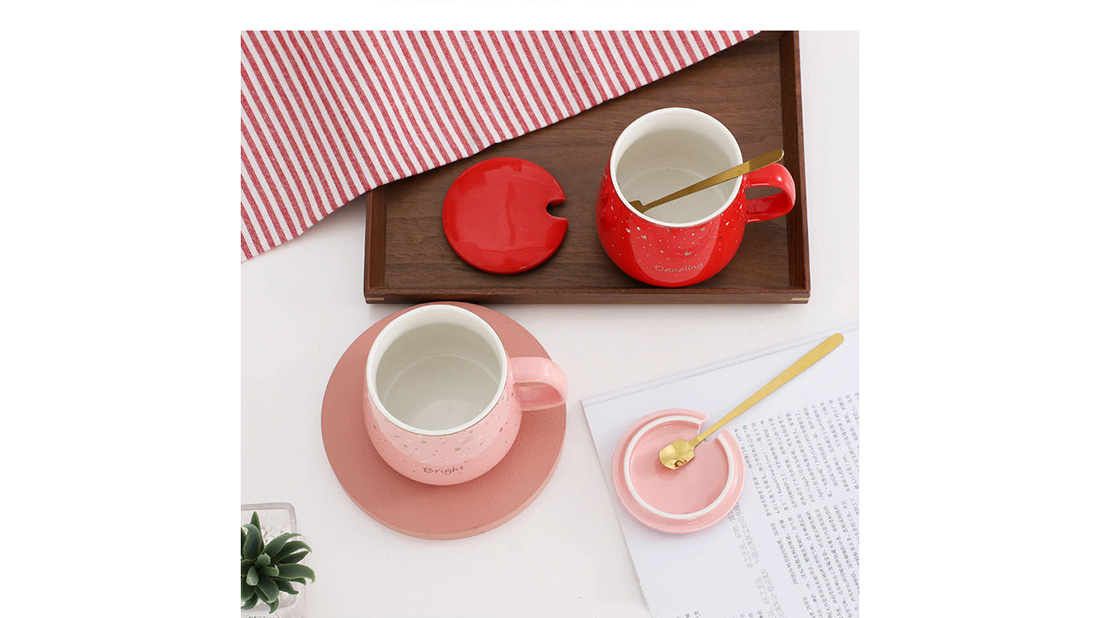 regalos corporativos de halo hermoso diseño proveedor de tazas de café de cerámica roja