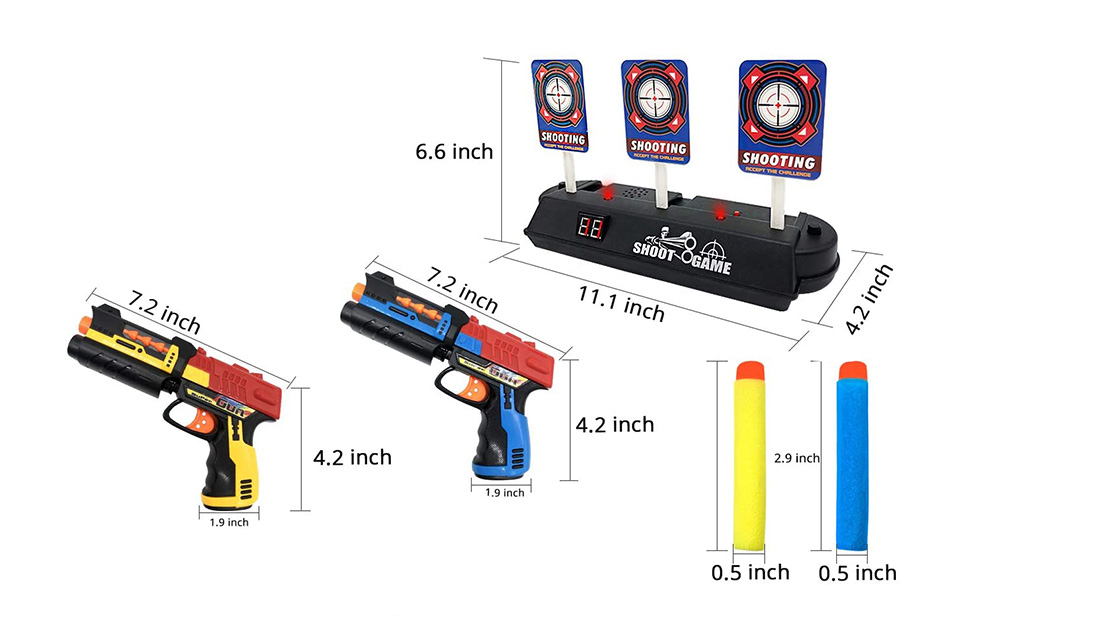 Electric Scoring Target Shooting Games Set provide 10 darts and 2 guns