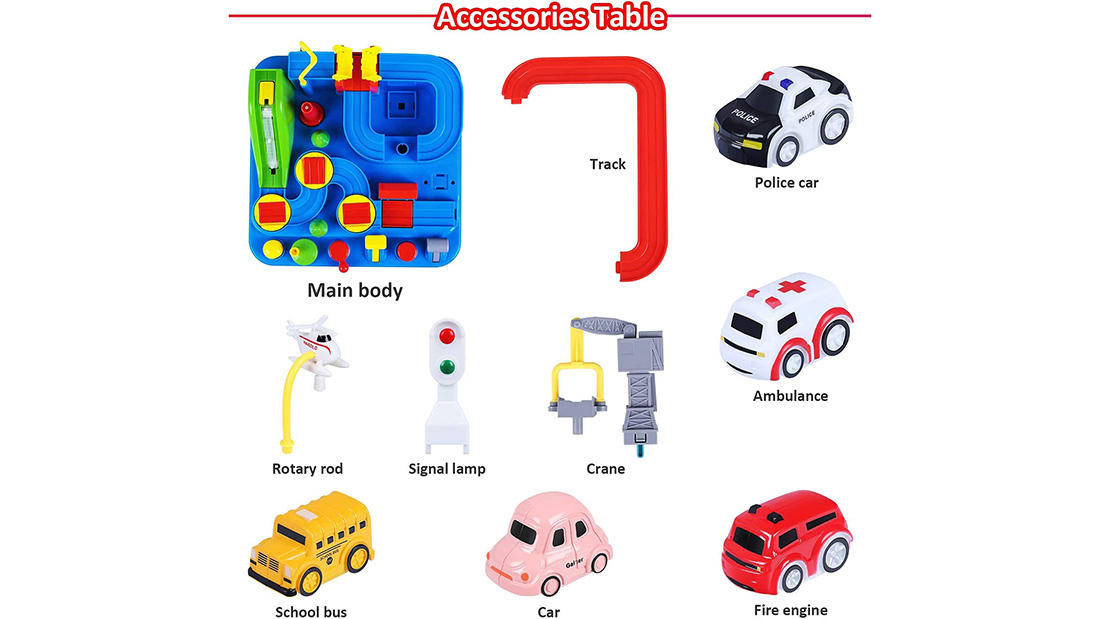 children train toy with track accessories table include 10 tool