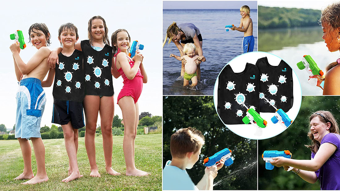 kid outdoor gift supplier kid water toy with target vests for boys girls summer time