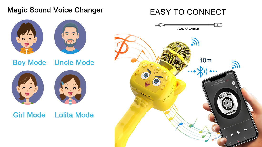 toy microphone Bluetooth easy toconnect and have magic sound function